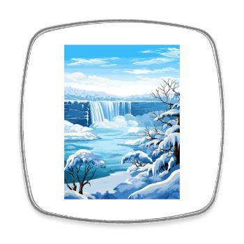 Niagara Falls New York State Vintage-Reiseposter - Viereckiger Kühlschrankmagnet - Weiß - Vorne