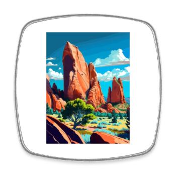 Jardins des dieux Colorado Vintage affiche de voyage - Magnet carré - blanc - Devant