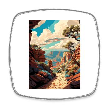 Bright Angel Trail Kalifornien Reiseposter - Viereckiger Kühlschrankmagnet - Weiß - Vorne