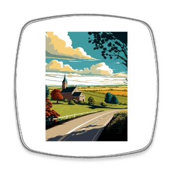 Lancaster County Pennsylvania Travel Poster - Square fridge magnet - white - Front