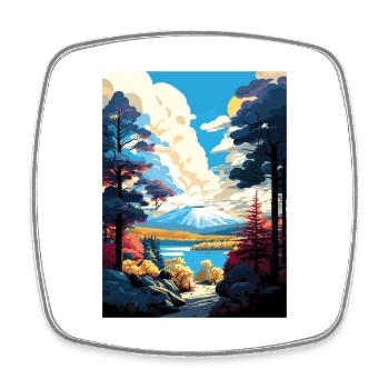 Pocono Mountains Pennsylvania Reiseposter - Viereckiger Kühlschrankmagnet - Weiß - Vorne