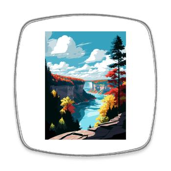 Letchworth State Park New York Reiseposter - Viereckiger Kühlschrankmagnet - Weiß - Vorne