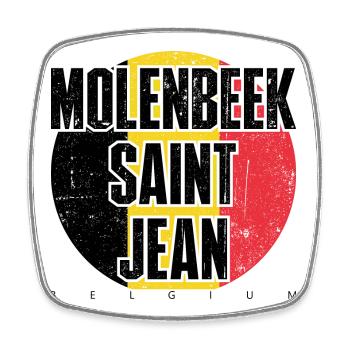 Bold Block Typography with Red Circle - Square fridge magnet - white - Front