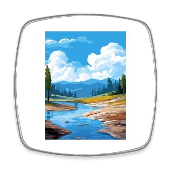 Hot Springs National Park Vintage Travel Poster - Square fridge magnet - white - Front
