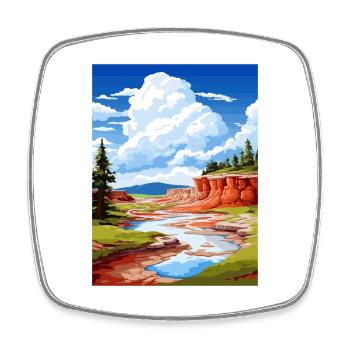 Hot Springs National Park Vintage Travel Poster - Square fridge magnet - white - Front