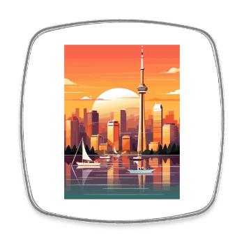 Toronto Canada décoration Vintage affiche de voyage - Magnet carré - blanc - Devant