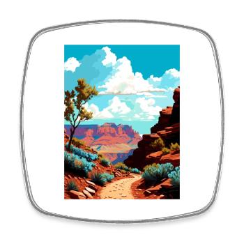 South Kaibab Trail Arizona Affiche de voyage Vintage - Magnet carré - blanc - Devant