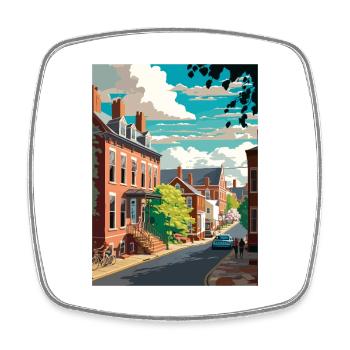 West Chester Pennsylvania Vintage Reiseposter - Viereckiger Kühlschrankmagnet - Weiß - Vorne