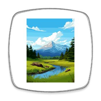 Sitka Nationalpark Alaska Vintage Reiseposter - Viereckiger Kühlschrankmagnet - Weiß - Vorne