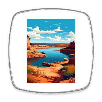 Opossum Kingdom Lake Texas Vintage Reiseposter - Viereckiger Kühlschrankmagnet - Weiß - Vorne