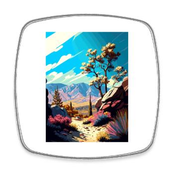 Los Padres National Forest Vintage Reiseposter - Viereckiger Kühlschrankmagnet - Weiß - Vorne