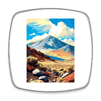 Mount Humphreys California Vintage Reiseposter - Viereckiger Kühlschrankmagnet - Weiß - Vorne