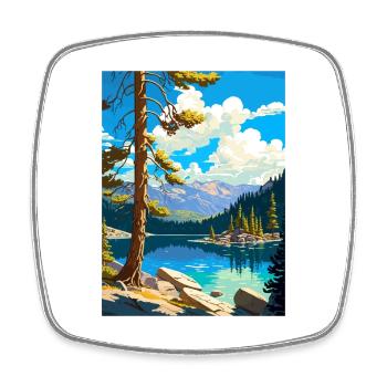 Huntington Lake Californie Vintage affiche de voyage - Magnet carré - blanc - Devant