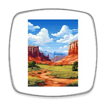Capitol Reef National Park Affiche de voyage Vintage - Magnet carré - blanc - Devant