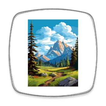 Parc national de Banff Canada Affiche de voyage Vintage - Magnet carré - blanc - Devant