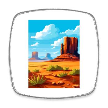 Monument Valley Arizona Desert Travel Poster - Square fridge magnet - white - Front