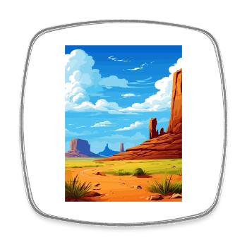 Monument Valley Arizona Desert Travel Poster - Square fridge magnet - white - Front