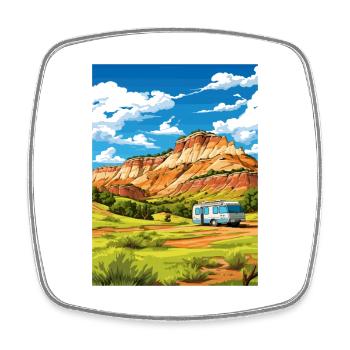 Dinosaur National Monument Utah Travel Poster - Square fridge magnet - white - Front