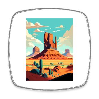 Monument Valley Arizona Desert Travel Poster - Square fridge magnet - white - Front