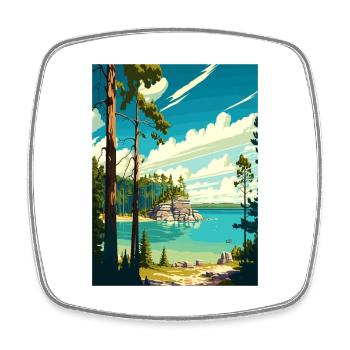 Peninsula State Park Wisconsin Reiseplakat - Viereckiger Kühlschrankmagnet - Weiß - Vorne