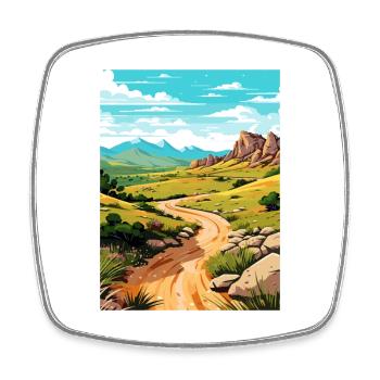 Davis Mountain State Park Texas Travel Poster - Square fridge magnet - white - Front