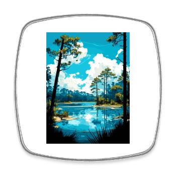 Blue Springs State Park Florida Reiseposter - Viereckiger Kühlschrankmagnet - Weiß - Vorne
