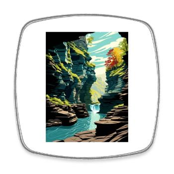 Watkins Glen State Park New York Affiche de voyage - Magnet carré - blanc - Devant