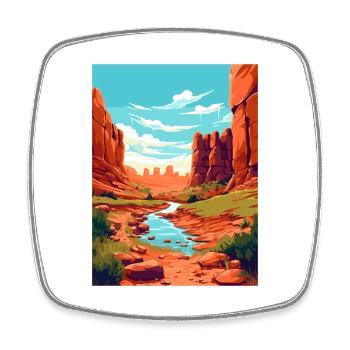 Caprock Canyons State Park Texas affiche de voyage - Magnet carré - blanc - Devant