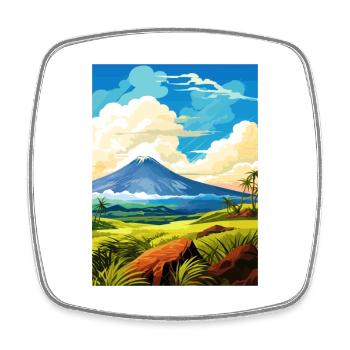 Hawai Vulkane Nationalpark Reiseposter - Viereckiger Kühlschrankmagnet - Weiß - Vorne