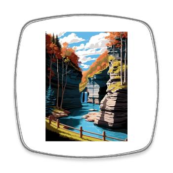 Watkins Glen State Park New York Affiche de voyage - Magnet carré - blanc - Devant