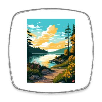 Lake Wallenpaupack Pennsylvania Reiseposter - Viereckiger Kühlschrankmagnet - Weiß - Vorne