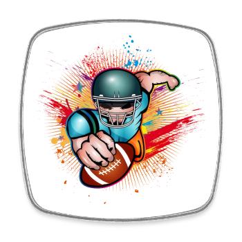 Football Spieler mit Football im Graffiti Style - Viereckiger Kühlschrankmagnet - Weiß - Vorne