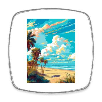 Cocoa Beach Floride Vintage voyage affiche Souvenir - Magnet carré - blanc - Devant