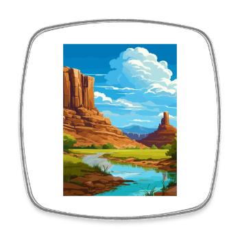 San Juan River Utah Vintage voyage affiche Souvenir - Magnet carré - blanc - Devant