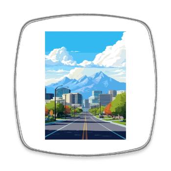 Salt Lake Utah Vintage voyage affiche WPA Souvenir - Magnet carré - blanc - Devant