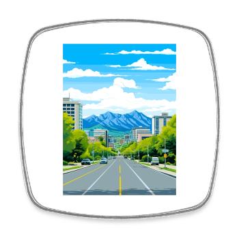 Salt Lake Utah Vintage voyage affiche WPA Souvenir - Magnet carré - blanc - Devant