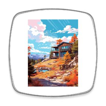Mount Lemmon Arizona Vintage Reiseposter WPA Kunst - Viereckiger Kühlschrankmagnet - Weiß - Vorne