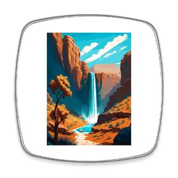 Ribbon Falls Arizona Vintage Reiseposter WPA Kunst - Viereckiger Kühlschrankmagnet - Weiß - Vorne
