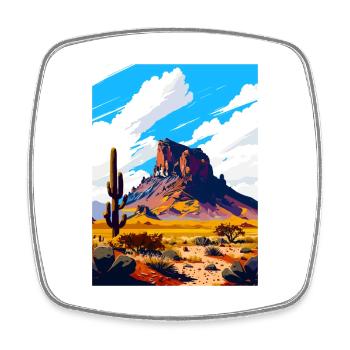 Picacho Peak Arizona Vintage voyage affiche WPA Art - Magnet carré - blanc - Devant
