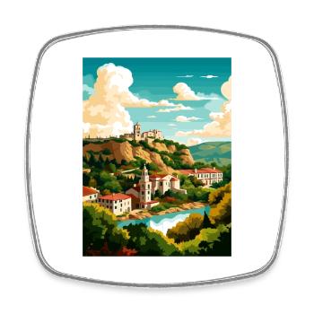 Mont Bonnell Texas Vintage voyage affiche Souvenir - Magnet carré - blanc - Devant