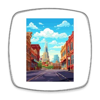 Nashville Tennessee Vintage Travel Poster Souvenir - Square fridge magnet - white - Front
