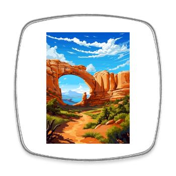 Pont naturel Utah Vintage voyage affiche Souvenir - Magnet carré - blanc - Devant