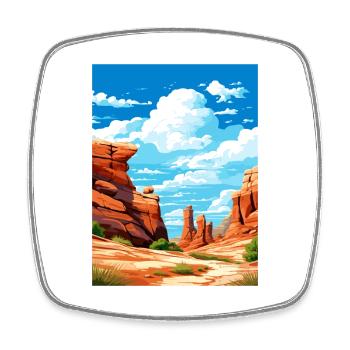 Escalante grand Utah Vintage voyage affiche WPA Art - Magnet carré - blanc - Devant