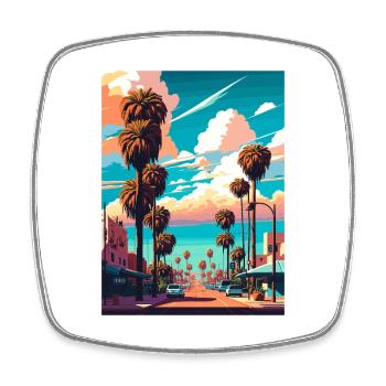 Santa Ana Californie Vintage voyage affiche WPA Art - Magnet carré - blanc - Devant