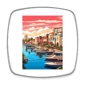 San Diego Californie Vintage voyage affiche WPA Art - Magnet carré - blanc - Devant
