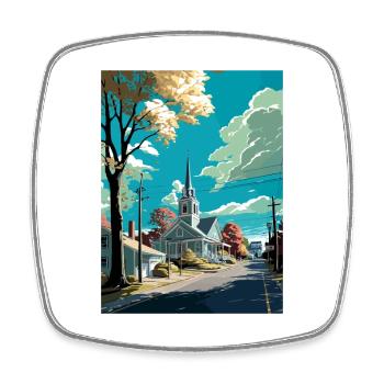 Woburn Massachusetts Vintage Reiseposter WPA Kunst - Viereckiger Kühlschrankmagnet - Weiß - Vorne