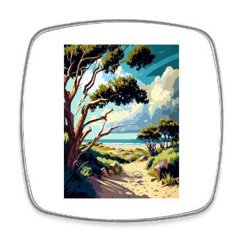 Carpinteria Preserve Vintage Travel Poster WPA Art - Square fridge magnet - white - Front