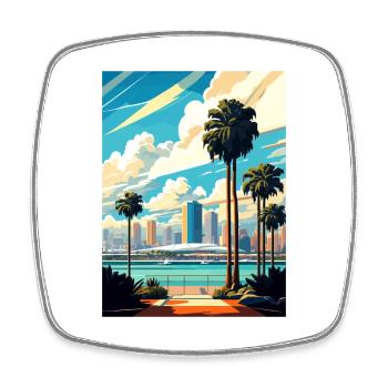 San Diego Californie Vintage voyage affiche WPA Art - Magnet carré - blanc - Devant