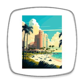 Marco Island Florida Vintage Reiseposter WPA Kunst - Viereckiger Kühlschrankmagnet - Weiß - Vorne