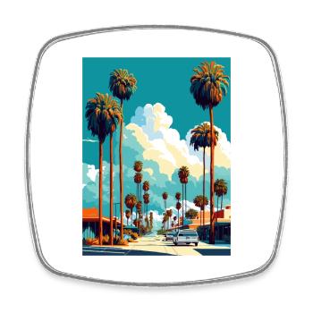 Santa Ana Californie Vintage voyage affiche WPA Art - Magnet carré - blanc - Devant